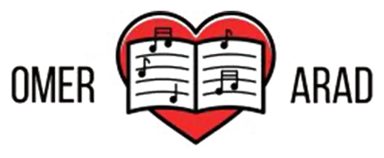 לוגו Omer Arad עם לב וספר תווים