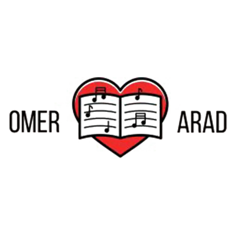 לוגו Omer Arad עם לב וספר תווים